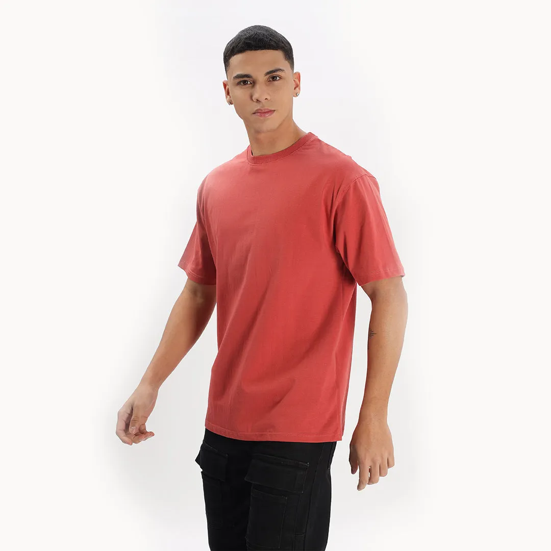 Coral Solid | Oversized T-Shirt