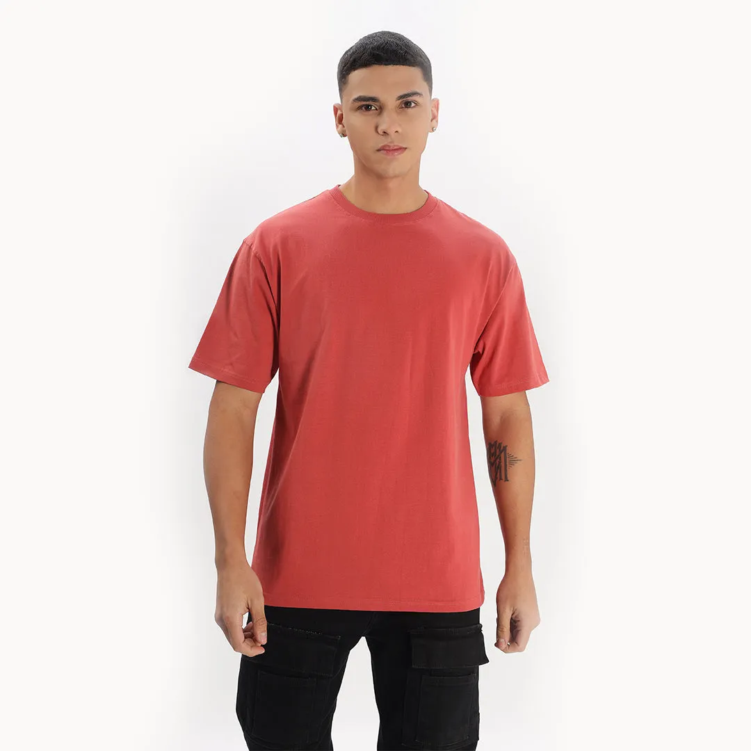 Coral Solid | Oversized T-Shirt