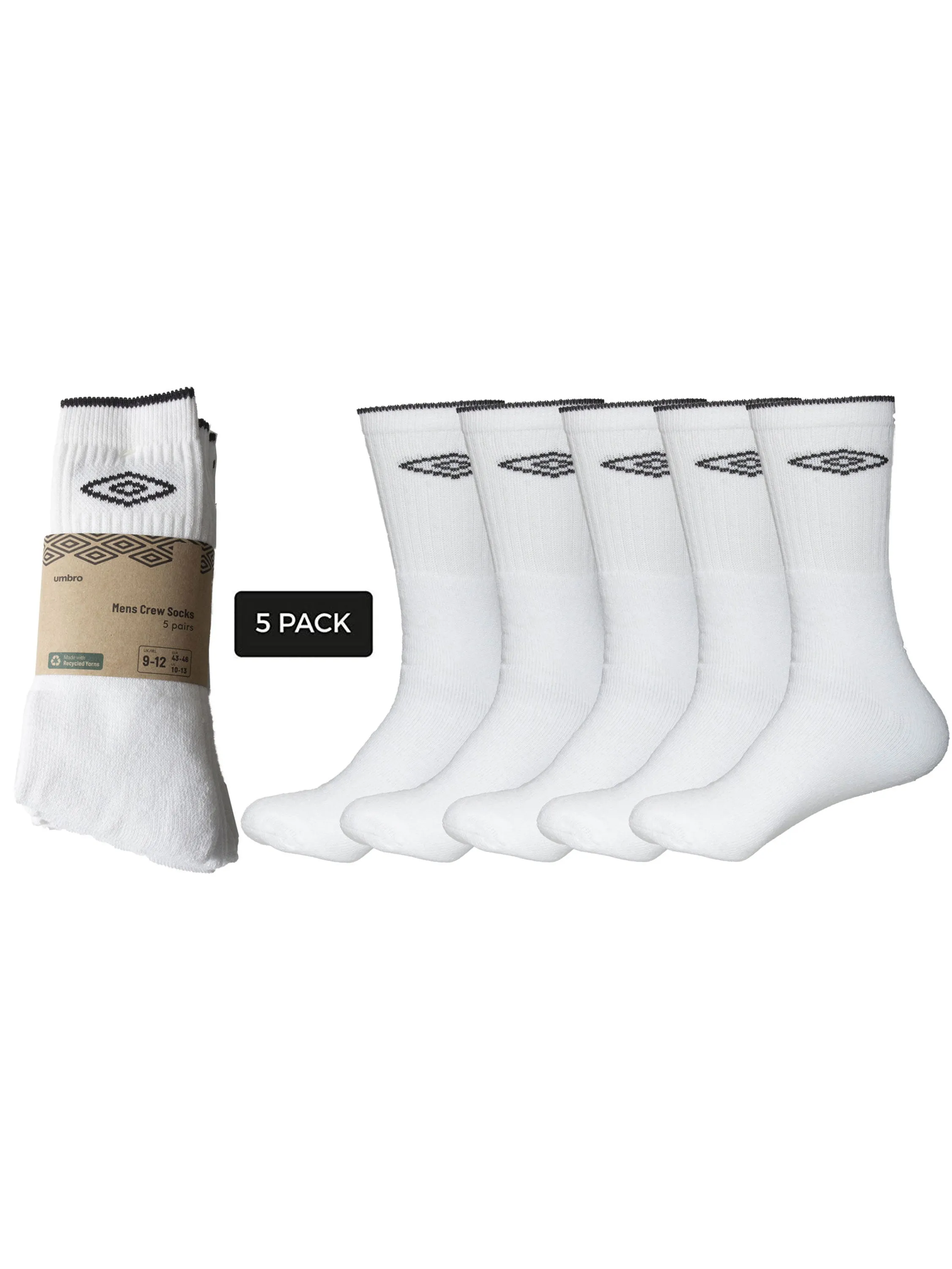 Mens Umbro Crew Socks | 5 Pairs